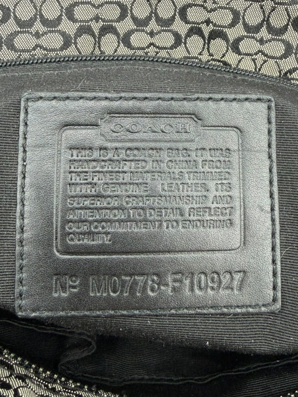 Coach Signature Buckle Tote F10927 Black Jacquard Leather Shoulder Bag Y2K - Picture 11 of 11